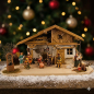 Preview: Wunderschöne Weihnachtskrippe Olbernhau inkl. 11-tlg. Figurensatz K 604, Maße Krippe: ca. 60m x 30 x 30 cm